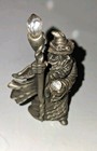Vintage Pewter Wizard Figurine With Crystal Ball Fantasy 3 