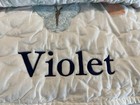 Pottery Barn Kids Blair Bunny Baby Quilt Mono Violet Read