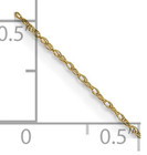 Curata 14k Yellow Gold Solid 0 5mm Carded Cable Rope Chain Necklace