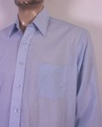 Vintage 70s Sears Dress Shirt Shiny Blue Brick Motif Big Collar 16 5 - 34