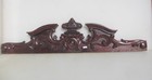 Antique Carved Wooden Top Old Pediment Finial Furniture Wood Victorian 37 w