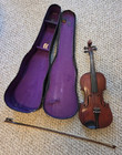 Vintage Antique 4 4 Violin With Bow And Case No Label Or Markings Unbranded