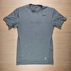 Nike Pro Combat Shirt Mens Large Gray Dri-fit Compression Short Sleeve