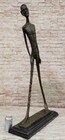 Extra Large Walking Man Abstract Bronze Sculpture Marble Base Figurine Figure