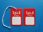 Sale Price Tags With String Or Unstrung Red White Small Retail Coupon