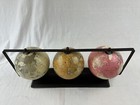 Set Of 3 Aman Hanging Globes Very Good Cond  Earth  Tag Remains Asst World Map