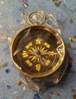 Antique Working Brass Pocket Compass - Miniature Necklace Pendant Vintage 