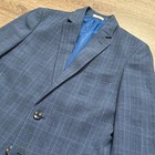 Calvin Klein Sport Coat Boys 12 34 R Blue Plaid 2 Button Blazer Jacket Preppy