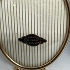 Vintage Oval 24k Gold Plated Picture Frames Easel Back Set Of 2