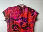 Women s 12 Vtg Sun Fashions Hawaii Bold Tropical Floral Maxi Dress - Purple red