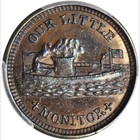 1863 Our Little Monitor Patriotic Token F-237 423 Copper Pcgs Ms62bn