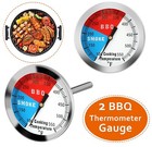 2pcs Temperature Thermometer Gauge Barbecue Bbq Grill Smoker Pit Thermostat Us
