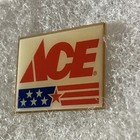 Vtg Ace Hardware Logo Lapel Pin Usa Flag Stars And Stripes Advertising