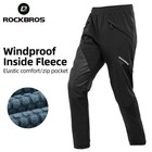 Rockbros Cycling Pants Winter Trousers Formen Thermal Fleece Windproof Mtb Black