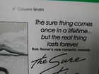 The Sure Thing Movie Mini Ad Sheet Vintage Advertising Poster Film John Cusack