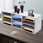 Desktop Bill Paper Organizer Freestanding Tiered Shelf F  Office Home School Pvc