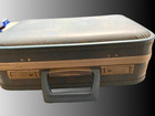 Vintage Blue Hard Shell Train Case Suitcase With Mirror 16 1 2 X 12 X 5 1 2