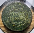 1851 Braided Hair Large Cent - Bent - Actual Coin Shown - Free Shipping Inv208