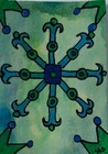 Aceo Art Card Original  Titled  Watercolor  Acrylic   Outsider Art  Brut Art