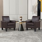 Modern Accent Pu Leather Single Sofa Upholstered Living Room Comfy Armchair Home