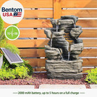 6 Tier Cascading Rock Solar Water Fountain Outdoor Garden Waterfall Decor For Ga