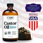 Organic Castor Oil Cold Pressed Unrefined Glass Bottle For Hair Skin Eyelashes