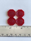 Vintage Set Of 4 Cherry Red Bakelite 8 Sided Buttons 3 4    Sew Through