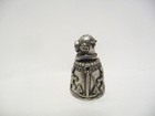 Thimble Vintage Pewter Deep Sea Diving Helmet Top W captain s Wheels On Base