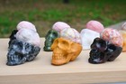 2 4  Hand Carved Natural Quartz Skull Reiki Crystal Figurine Heal Decor Gift 1pc