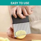 Large Stainless Steel Crinkle Cutter French Fry Potato Vegetable Wavy Slicer