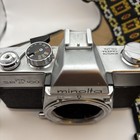Minolta Srt100 Film Camera With Case Beautiful Vintage Silver-tone Metal Body 