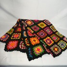 Handmade Crochet Granny Square Afghan Blanket Throw 38x61 In