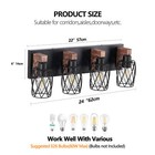 24   Vanity 4 Light Metal Black Farmhouse For Bathroom Mirror Wall Lamp Fixture