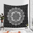 Indian Wall Hanging Silver Black Ombre Mandala Home Decor Cotton Queen Tapestry