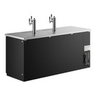 Black Kegerator   Beer Dispenser With 2 Triple Tap Towers -  3  1 2 Keg Capacity