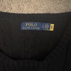 Polo Ralph Lauren Men   s Cable-knit Crewneck Pullover Sweater Black Red L g