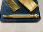 Vintage Gillette Gold Tone Safety Razor Complete In Box Very Nice 