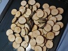 25 Pcs Cherry Live Edge Wood Cookies 1-1 4 -1-1 2  X 1 4  Thick