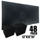 48 Pack Acoustic Foam Panel Wedge Studio Soundproofing Wall Tiles 12  X 12  X 1 