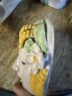 Vintage Italy Majolica Pottery 4 5 x5 5  Bacchus Floral Seasons Wall Mask