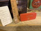 2556    vtg Antique Original Cosmetic Tin    old Theatre Leichner Mascara Cake Brush