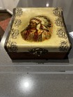 Antique Rare Original Victorian Celluloid Indian Native American Dresser Box
