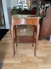 Antique French Gueridon Table     19th C Louis Xv Style     Brass   Inlay Accent