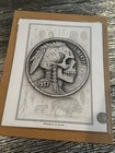 Hobo Nickel Style Skull Art Print  8x10    Real Buffalo Nickel Practice Coin