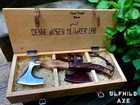 Custom Handmade Vikings Axe Personalized Wooden Gift Box Medieval Battle Hatchet
