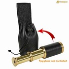 Medieval Pirate Spyglass Drawstring Leather Belt Pouch Cosplay Accessory Black