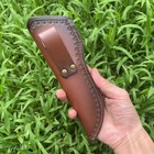 Vintage Handmade Brown Leather Fixed Blade Sheath Belt Loop Straight Knife Pouch