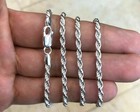 Solid Sterling Silver Italian Rope Chain Mens 925 Necklace 2 7mm 16  -30   New