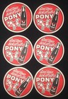 Vintage Print Advertising 6 Pony Beer Coasters Brewery Barware Decor 1960s 1970s