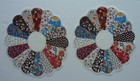 Cut Cotton Pinwheels - 2 Hand Cut Out Fabric Only -  Quilting Scrapbook Crafts